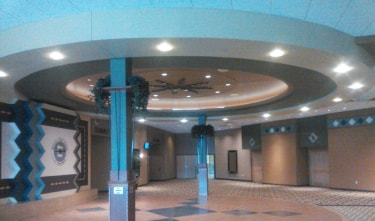 circular dropped soffit ceiling at a local casino
